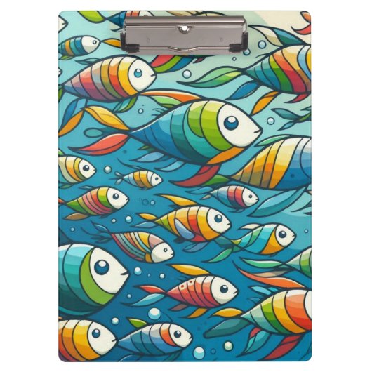 水中魚カラフルアート クリップボード (正面)