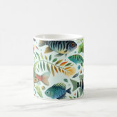 水中魚カラフルアート コーヒーマグカップ (中央)