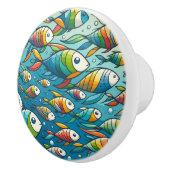 水中魚カラフルアート セラミックノブ (右)