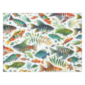 水中魚カラフルアート テーブルクロス (正面(横))