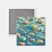 水中魚カラフルアート マグネット (正面/裏面)