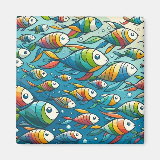 水中魚カラフルアート マグネット (正面)