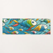 水中魚カラフルアート ヨガマット (正面(横))