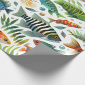 水中魚カラフルアート ラッピングペーパー (角)