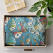 水中魚カラフルアート 薄葉紙 (ギフト)