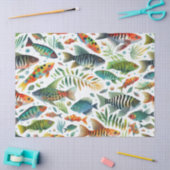 水中魚カラフルアート 薄葉紙 (クラフト)
