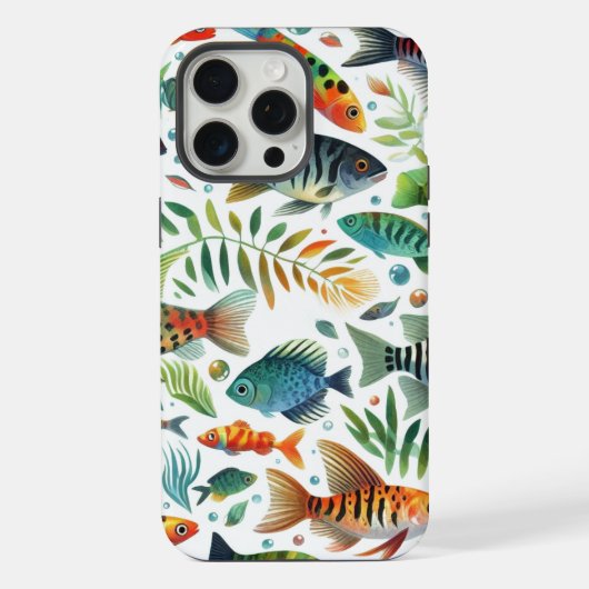 水中魚カラフルアート iPhoneケース (裏面)