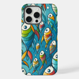 水中魚カラフルアート iPhone 15 PRO MAXケース