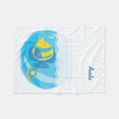 水中魚 フリースブランケット (正面(横))