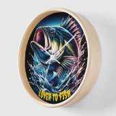 水中鮮やかでニヤニヤする魚 壁時計 (傾斜)