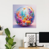 水中鮮やかサンゴ礁生態系 ポスター (ホームオフィス)