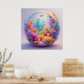 水中鮮やかサンゴ礁生態系 ポスター (キッチン)