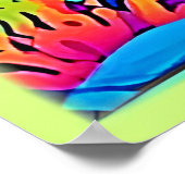 水中鮮やか夕日のアートワーク ポスター (角)