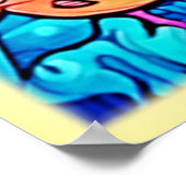 水中鮮やか日没 ポスター (角)