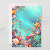 水中鮮やか海誕生日招待状 招待状 (裏面)