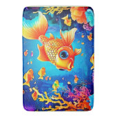水中鮮やか魚ワールドデザイン バスマット (正面縦)