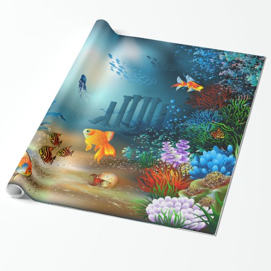 水中4ラッピング紙 ラッピングペーパー (アンロールド)