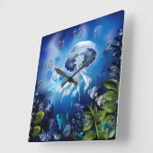 水中6A壁掛け数字オプション スクエア壁時計 (傾斜)