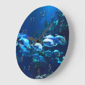 水中8壁掛け時計と数字オプション ラージ壁時計 (傾斜)