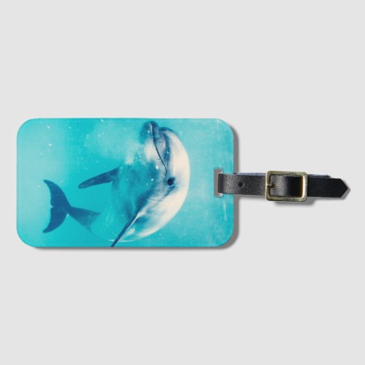 水中Bottlenosedのイルカ ラゲッジタグ (正面横)