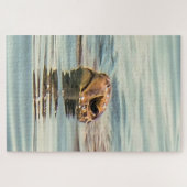 水亀の海野生動物の芸術の上に頭 ジグソーパズル (横)