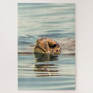 水亀の海野生動物の芸術の上に頭 ジグソーパズル