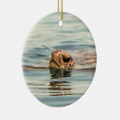 水亀の海野生動物の芸術の上に頭 セラミックオーナメント (右)