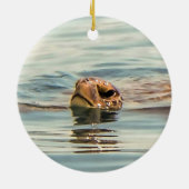 水亀の海野生動物の芸術の上に頭 セラミックオーナメント (裏面)