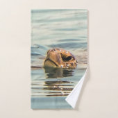 水亀の海野生動物の芸術の上に頭 バスタオルセット (ハンドタオル)