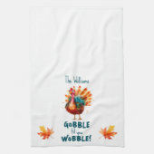 水予測できな色トルコ感謝祭 キッチンタオル (縦)