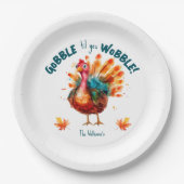 水予測できな色トルコ感謝祭 ペーパープレート (正面)