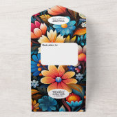 水予測できな色フローラフェスタとティアオフRSVP オールインワン招待状 (外側)