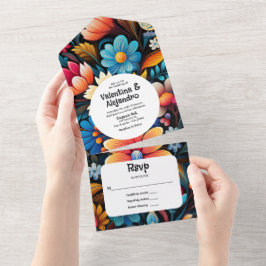 水予測できな色フローラフェスタとティアオフRSVP オールインワン招待状