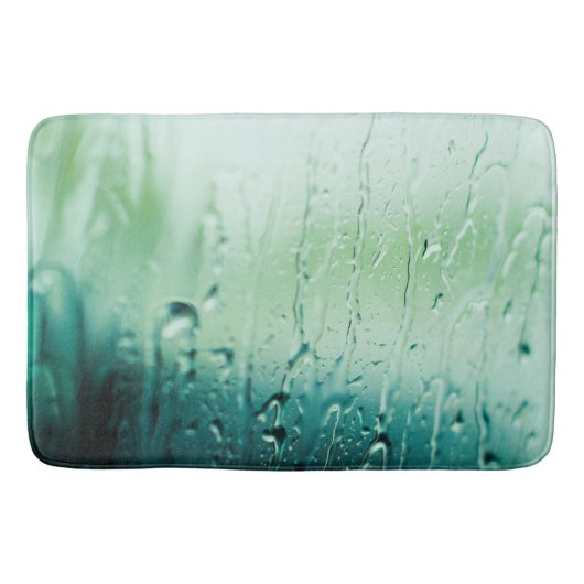 水仕事のバス・マットの青雨 バスマット (正面)
