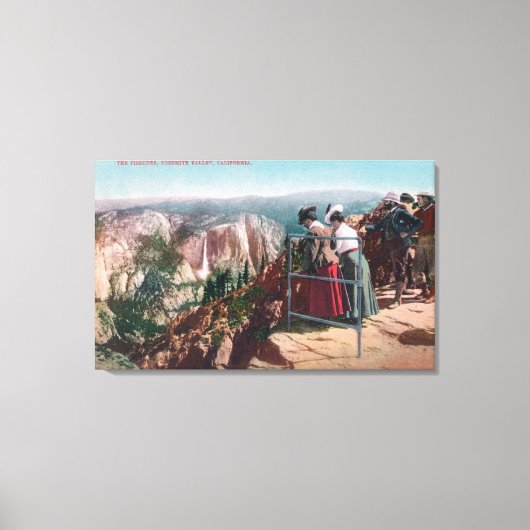 水仙とヨセミテ渓谷の眺め キャンバスプリント (正面)