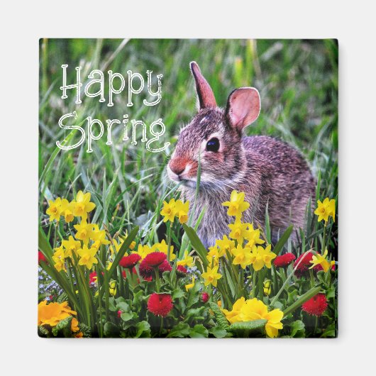 水仙と野生のウサギのマグネット マグネット (正面)