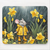 水仙と雨の中のマウス マウスパッド (正面)