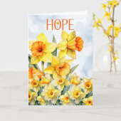 水仙による激励の言葉を望む カード (黄色い花)