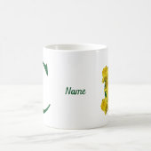 水仙のイニシャルC - 名前入り コーヒーマグカップ (中央)