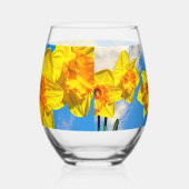 水仙のグループ金ゴールドメダルの花 ステムなしワイングラス (右)