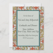 水仙のチンツ アートヌーボー 花の壁紙 招待状 (裏面)