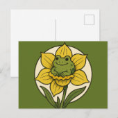 水仙のフロギーのカエル ポストカード (正面/裏面)