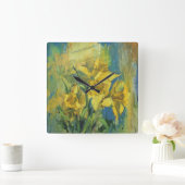 水仙の中 スクエア壁時計 (ホーム)