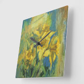 水仙の中 スクエア壁時計 (傾斜)