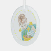 水仙の少年 ガラスオーナメント (正面左)