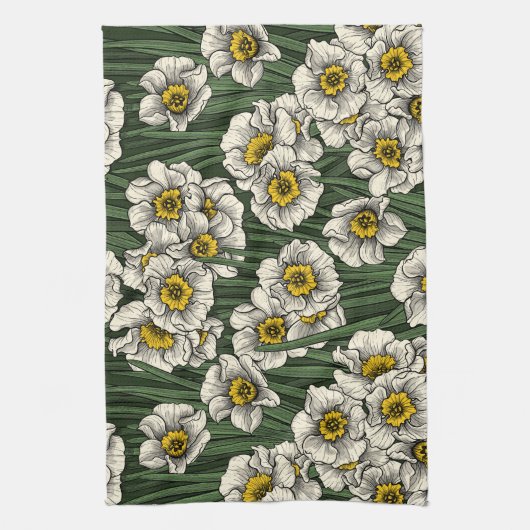 水仙の庭 キッチンタオル (縦)