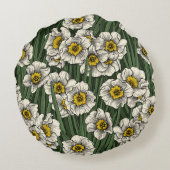 水仙の庭 ラウンドクッション (裏面)