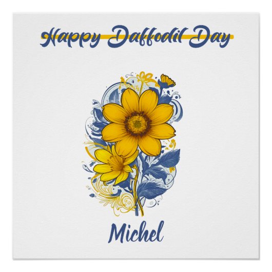 水仙の日 – 水仙がん認識度花 ポスター (正面)