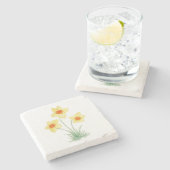 水仙の春の花の絵 ストーンコースター (横)