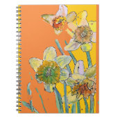 水仙の水彩オレンジジャーナル フラワーノートブック ノートブック (正面)